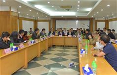 The Secretary for Development, Mr Eric Ma (second row, second right), joins a duty visit to the Dongjiang River Basin by Legislative Council (LegCo) members today (April 15). Picture shows Mr Ma; the Permanent Secretary for Development (Works), Mr Hon Chi-keung (second row, first left); the Director of Water Supplies, Mr Enoch Lam (second row, first right), and the LegCo members receiving a briefing at the Taiyuan Pumping Station in Dongguan on the operation of the system for transporting Dongjiang water to Hong Kong.