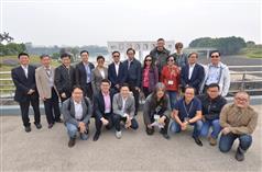 The Secretary for Development, Mr Eric Ma (second row, fourth left), joins a duty visit to the Dongjiang River Basin by Legislative Council (LegCo) members today (April 15). Picture shows Mr Ma; the Permanent Secretary for Development (Works), Mr Hon Chi-keung (second row, second left); the Director of Water Supplies, Mr Enoch Lam (second row, first left), and the LegCo members after their visit to the intake point of Dongjiang water supplied to Hong Kong at the Taiyuan Pumping Station in Dongguan.