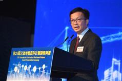 發展局副局長廖振新今日（五月二十七日）在第25屆「公德地盤嘉許計劃」頒獎典禮致辭。