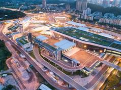 香园围边境管制站将于八月二十六日启用，鉴于2019冠状病毒病疫情，粤港双方同意先开放货检设施予跨境货车使用。图示香园围边境管制站。