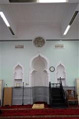 The Government today (May 20) gazetted a notice announcing that the Antiquities Authority (i.e. the Secretary for Development) has declared Jamia Mosque and Hong Kong City Hall in Central, and Lui Seng Chun in Mong Kok as monuments under the Antiquities and Monuments Ordinance. Photo shows the mihrab with an onion arch opening in the prayer hall of Jamia Mosque. The wooden mimber placed next to the mihrab on the right is a century old.