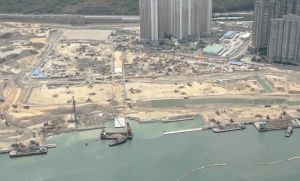 图示东涌东填海而得的房屋及商业用地。