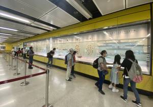 在宋皇台站内的「圣山遗粹──宋皇台出土宋元文物展」，有超过400件珍贵的出土文物，包括宋元时期陶瓷碎片、建筑构件、宋代货币等，吸引不少乘客驻足观看。