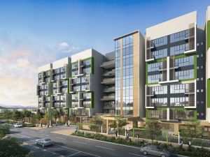 大楼外墙髹上绿色和棕色，代表「智慧之树」的树荫和树干。（构想图）