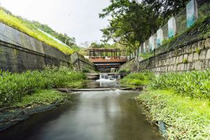 佐敦谷水道去年以「河畔城市」概念完成活化，展现绿化河道、增加公共休憩空间、带动近水文化等多项设计元素，包括设置「绿化咖啡枱」、太阳能充电装置等。