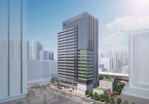 建筑署的渠务署大楼项目首次采用NEC的「目标价合约形式」，提倡合约双方「盈亏与共」的管理模式，大楼的工程费用至今预计会较目标价为低。图示渠务署大楼构想图。