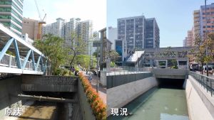 提升防洪能力是活化翠屏河工程的重要目标。工程团队优先改建翠屏道行人天桥，再移除旧有天桥基座，消除排洪障碍。