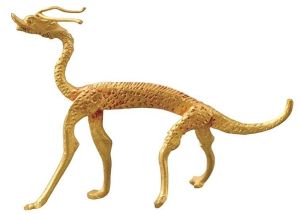 图示投龙祭祀仪式使用的法器赤金走龙。