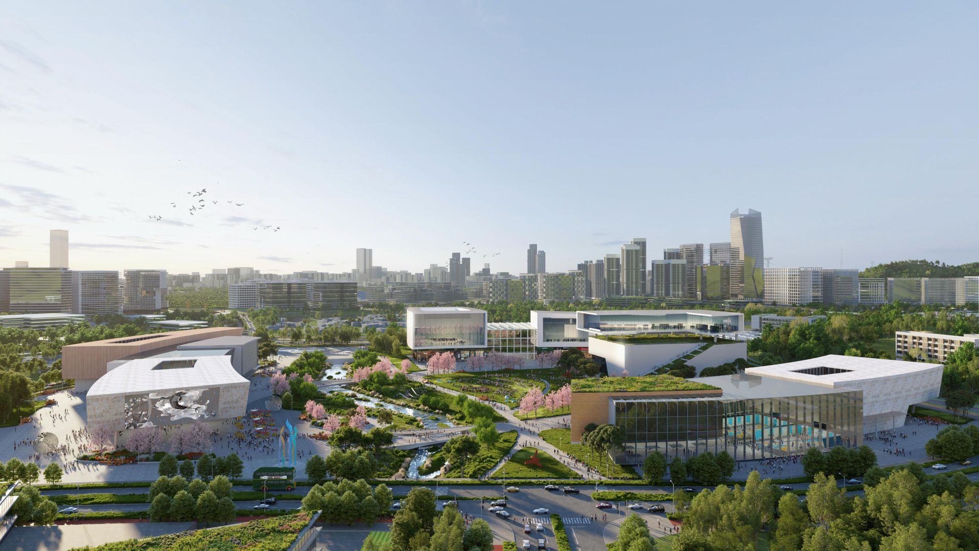 图示新田科技城构想图。