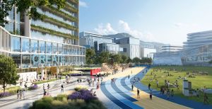 北部都会区三批大学城土地最早将分别于2026年（洪水桥）、2028年（牛潭尾）及2030年（新界北新市镇）供使用。图示牛潭尾「北都大学教育城」构想图。