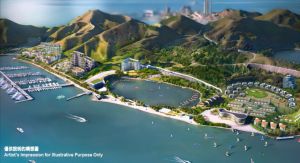 为配合香港未来游艇经济的发展，发展局正牵头推动前南丫石矿场、香港仔避风塘扩建部分及红磡站临海用地三个项目，预计将可合共提供约600个新游艇泊位。图示前南丫石矿场构想图。