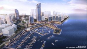 为配合香港未来游艇经济的发展，发展局正牵头推动前南丫石矿场、香港仔避风塘扩建部分及红磡站临海用地三个项目，预计将可合共提供约600个新游艇泊位。图示红磡站临海用地构想图。