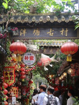 广州泮塘古村是一座拥有900多年历史的岭南水乡古村落，位于广州市荔湾区，既保留了现原有风貌，亦引入了文化产业。
