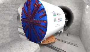 承建商利用大型鑽挖機，從隧道北面入口鑽挖南行管道，亦於流水響工地，以爆破方式開挖一個地下洞穴，讓鑽挖機於完成南行管道鑽挖段後，在地下洞穴內調頭，展開北行管道的挖掘工程。（此為模擬圖）