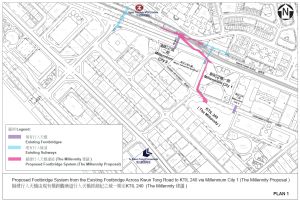 私營機構擬議興建橫跨觀塘道及巧明街的行人天橋亦已獲批准。