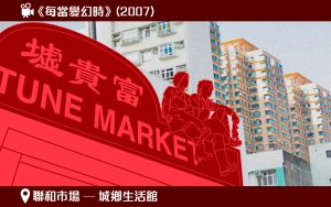 圖示模擬電影《每當變幻時》於聯和市場拍攝的電影場景。