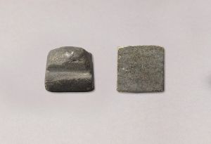 西貢滘西洲曾出土漢代方形石印台，是香港目前發現唯一的漢代印章。（古物古蹟辦事處藏）