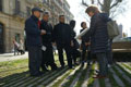 訪問巴塞羅那期間，陳茂波（左三）考察巴塞羅那的Passeig de St Joan大道，了解基建如何與城市設計元素融合。旁為規劃署署長凌嘉勤