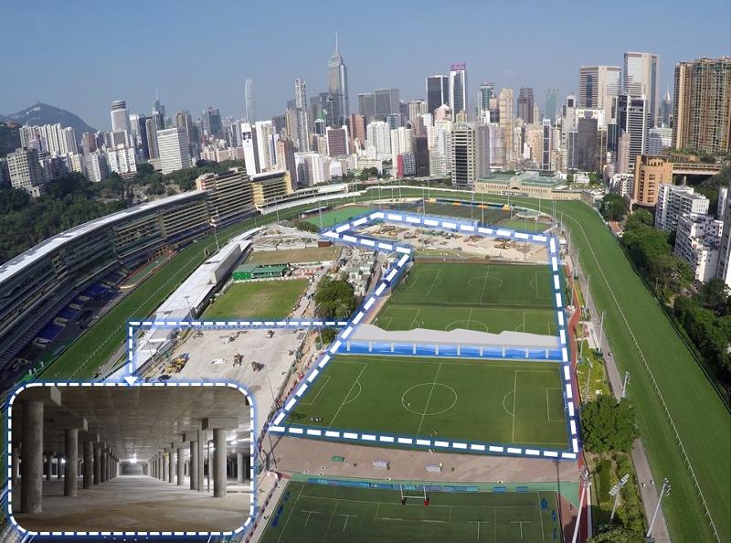 採用「新工程合約」條款的渠務署「跑馬地地下蓄洪計劃」今年三月全面啟用，較預期提早約一年。。（右上）。